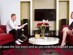 Nika Katana & Martin Spell tutor each other's big cocks and glasses