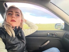 Amateur, Coche, Semen en la boca, Alemán, Al aire libre, Público, Seducido, Tragarse