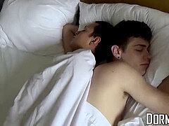 pervy students wank and jism on their sleeping roommates