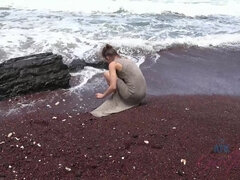 Kyler enjoys the beach and the sea cave with you.