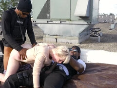Kiki Parker takes two bbc's on the rooftop