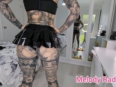 Amatør, Hjemmelaget, Lær, Sexy undertøy, Moden, Milf, Alene, Tattovering