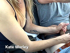 Roadie hand job and a fleshy mouthhole of cum - Kate Marley