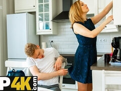 Blondine, Blasen, Geile alte tussi, Schwanz, Hardcore, Hd, Küche, Ablutschen