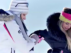 Haley Hill and Katrin Tequila fucked after snowboarding