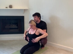 Stepson Helps Stepmom With Yoga And Stretches Her Cunt