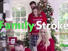 Kinky Stepsister gets fucked hard at Christmas by her horny stepbrother in full Vids FamilyStroke.net
