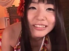 Tsubomi naughty Asian teen in bikini gives stunning suck job