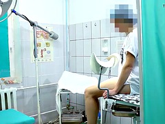 Cute girl gets a gynecological exam