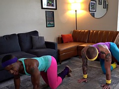 Yoga stud rims and barebacks black boyfriend after yoga class