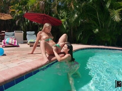 Payton Preslee X Abella Danger - Bella danger wet lesbian fingering outdoors in the pool