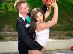 Hot 18-19 y.o. gets fucked by her coach after a basketball training