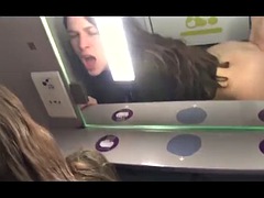 Doggy Style Blowjob and Cum Face in the French TGV at Night