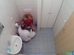 Slim Blonde Gets Creampied After Fucking In The Toilet And The Doctors Office 1