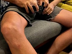 Asiatisch, Grosse titten, Blasen, Gehörnter ehemann, Doppelpenetration, Pov, Flotter dreier, Titten