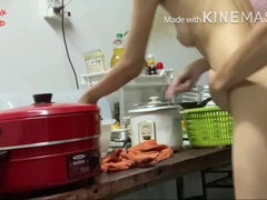 Thai Teenager Cooking with Spicy Stiff Hookup Activity on Kitchen ???? ????????????????????