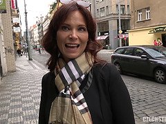 Czech streets: American MILF's rough anal skills on the streets of Prague