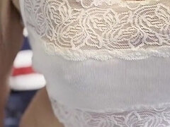 Norte americano a, Fêmea, Vovozinha, Peludoa, Lingerie, Masturbação, Cabelo curto, Solo chão
