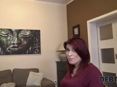 Redhead MILF in Debt pays for a rough sex debt with a hot POV blowjob