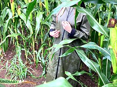 Public raincoat porno in a cornfield - projectsexdiary