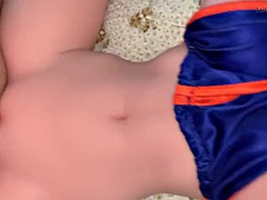 Small penis fucking and cumming on my dolls stomach - Silicone love doll model Elsa Babe Takanashi Mahiru