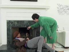 Cheating mommy gets fucked by a dude that works on the chimney