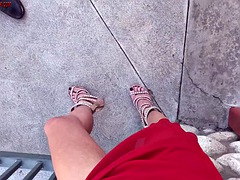 Erotique Entertainment - Red dress outdoor cum showers amateur Milka Porkova legs dress cum by Eric John ErotiqueFetish