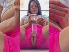 Fitness coach indulges in wild anal threesome with his stunning Colombian gym college girl in tight yoga pants