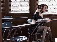 goth School-Girl Gets analed in Detention - Lola Fae