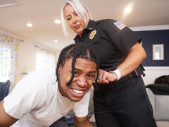 Black thug ruins mature blonde's wet pussy in dirty role play
