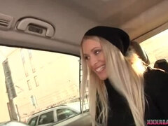 Uma and Lara took stranger on the streets for horny fuck in the car