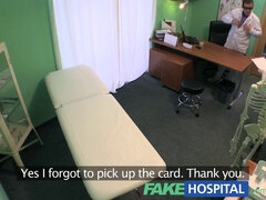 Brunette gets stiffy from the doc in fake hospital POV sex tape