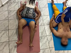 Couple massage with a happy ending. Girlfriend exchange between friends who have changed partners