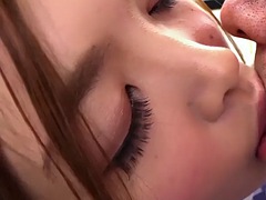 Asian hairypussy babe ass fucked by office mate
