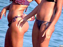 bikini Camel toe teenagers Beach voyeur HD Video