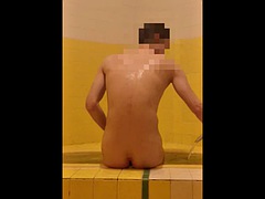 Handsome Japanese guy takes a shower. Sexy ass and nipples masturbation