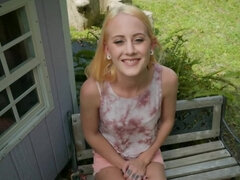 Blonde, Sucer une bite, Faciale, Petite femme, Adolescente