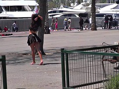 Shameless 19 year old whipped outdoors in a public place by a bdsm woman