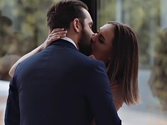 Grosser schwanz, Blasen, Paar, Erotisch, Handjob, Küssen, Ablutschen, Titten