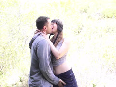 Blowjob from juicy Jay Taylor in the forest and rough sex standing