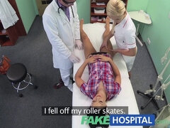 Watch this naughty patient get a real massage from the nurse & take a hard pounding from her doctor
