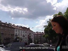 Petite teen gets money for sex in public POV with hunter & cuckold
