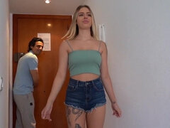 18, Tyłek, Duże cycki, Blondynka, Obciąganie, Córka, Hardcore, Naturalne cycki
