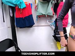 Breezy Bri & Rusty Nails catch skinny teen shoplifter & fuck her tight pussy