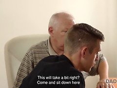 Step son repairs pc of his step dad while he bangs his...