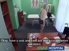 Skinny blonde patient in need of a hard dick gets a dose of her own medicine