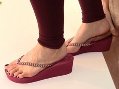 Weibliche domination, Fussjob, Schuhe