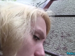 Blond Hair Lady Rides Knob Instead Of The Bus 2 - Public Agent