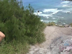 Plage, Blonde, Éjaculer dans la bouche, Doigter, Petite amie, Orgasme, Public, Chatte