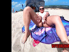 Nude beach, upskirt, public nudity